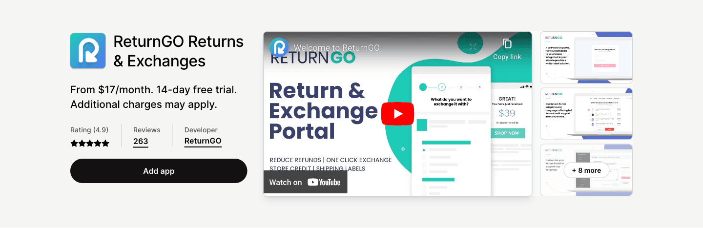 Automate returns &amp; exchanges with a branded self-service return portal for easy returns management.